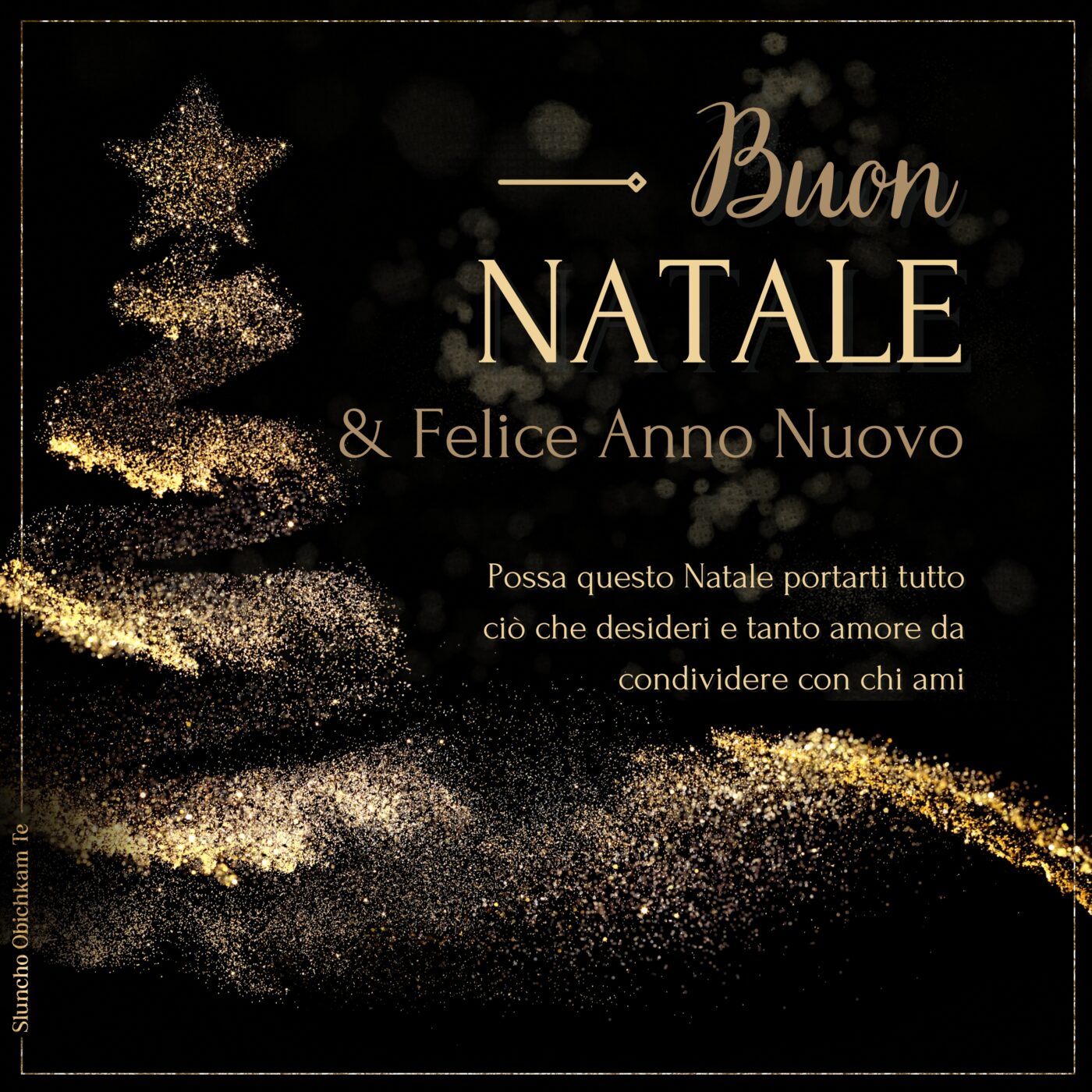 Buon Natale con albero dorato, Felice Anno Nuovo, Auguri di Buon Natale, cartoline di natale, immagini natale, buone feste, sereno natale, frasi di natale, slunchoobichkamte, sluncho obichkam te